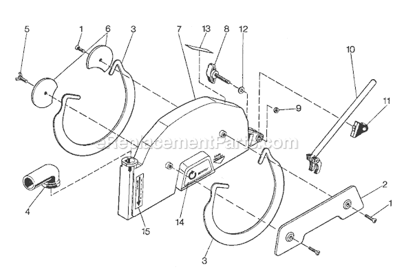 Page C Diagram and Parts List for 1712 Type 1 Black and Decker Chop Saw